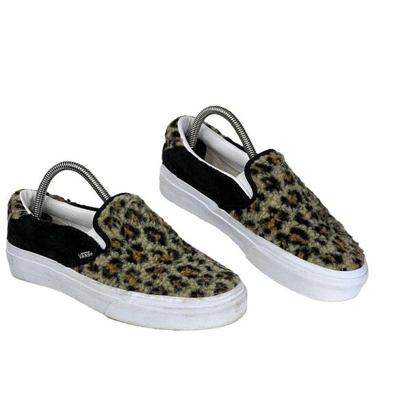 Vans Women's 59 Sherpa Sneaker 7 Leopard Brown Black Animal Print Slip On Shoes - Picture 8 of 11